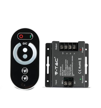 RF LED Dimmer mit Touch-Fernbedienung, 12V/24V - 3 Kanäle, 18A, schwarz, für LED Strips
