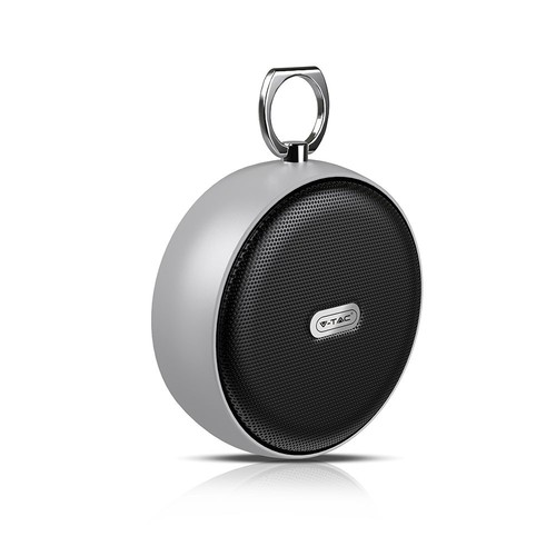 Tragbarer Bluetooth Lautsprecher mit Haken - TWS, 800mAh Akku, integriertes Mikrofon, grau
