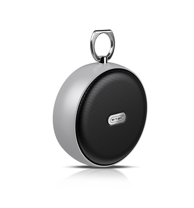 Tragbarer Bluetooth Lautsprecher mit Haken - TWS, 800mAh Akku, integriertes Mikrofon, grau