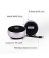 Tragbarer Bluetooth Lautsprecher mit Haken - TWS, 800mAh Akku, integriertes Mikrofon, grau
