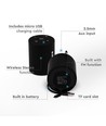 5W tragbarer Bluetooth-Lautsprecher - Schwarz, 1500mAh, TWS, Mikrofon