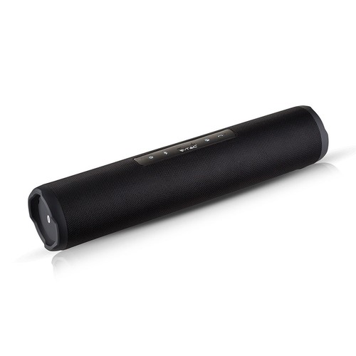 Tragbarer Bluetooth Lautsprecher mit Stoffdesign - 2x3W, schwarz, FM Radio, USB/TF, TWS, wiederaufladbar, 39,4cm lang