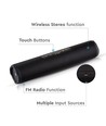 Tragbarer Bluetooth Lautsprecher mit Stoffdesign - 2x3W, schwarz, FM Radio, USB/TF, TWS, wiederaufladbar, 39,4cm lang