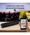Tragbarer Bluetooth Lautsprecher mit Stoffdesign - 2x3W, schwarz, FM Radio, USB/TF, TWS, wiederaufladbar, 39,4cm lang