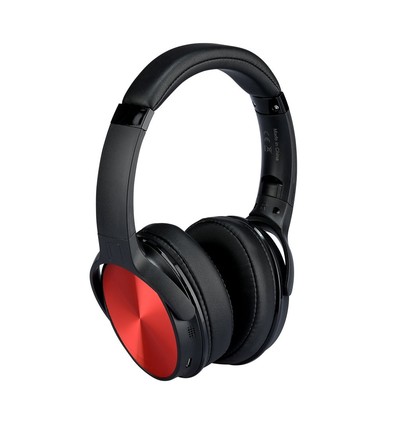 Bluetooth kabellose Kopfhörer, rot - Bis zu 12 Stunden Spielzeit, 500mAh Akku, inkl. Tasche