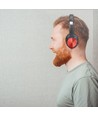 Bluetooth kabellose Kopfhörer, rot - Bis zu 12 Stunden Spielzeit, 500mAh Akku, inkl. Tasche