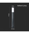 V-Tac graue Gartenlampe, rostfrei - 80 cm, IP44 für den Außenbereich, E27 Fassung, ohne Leuchtmittel