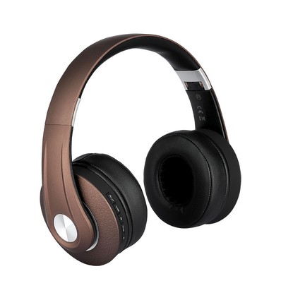 Drahtlose Bluetooth-Kopfhörer mit verstellbarem Bügel - 12 Stunden Spielzeit, braun