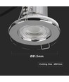 5W Ø8,15cm LED Einbaustrahler - Feuerhemmend, Samsung LED Chip, IP65, dimmbar, Loch: Ø5,7 cm, Maße: Ø8,15 cm