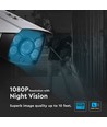 1080P IP Sicherheitskamera, 12V - Full Color Night Vision, IP65, Bewegungssensor, ONVIF