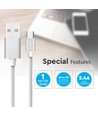1m Micro-USB-Kabel - Geflochtenes Nylon, Silber, Platinum-Serie