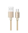 MicroUSB 1m Stoffkabel - Gold, microUSB zu USB-A