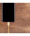 MicroUSB 1m Stoffkabel - Gold, microUSB zu USB-A