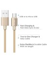 MicroUSB 1m Stoffkabel - Gold, microUSB zu USB-A