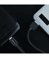 MicroUSB-Kabel 1m schwarz - Baumwollstoff, MicroUSB zu USB-A