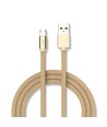MicroUSB-Kabel 1m messingfarben - Baumwollstoff, MicroUSB auf USB-A
