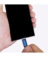1m Micro USB Kabel, 2.4A - Blau, Ruby Series, Baumwollgeflecht, Schnellladung