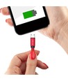 MicroUSB Kabel 1m Rot - Baumwollstoff, MicroUSB zu USB-A