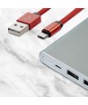 MicroUSB Kabel 1m Rot - Baumwollstoff, MicroUSB zu USB-A