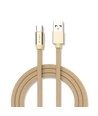 1m Type-C USB Kabel in Gold - Ruby Series, Baumwollgeflecht, USB-C auf USB-A