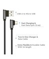 1m Micro USB Kabel L-Type, 2.4A - Black Diamond Series, schwarz, Baumwollgewebe