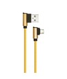 1m Micro USB Kabel L-Type, Gold - 2.4A, Diamond Series, Baumwollgewebe