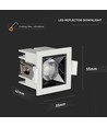 4W quadratischer LED Einbaustrahler, Samsung Chip, RA90 - 5700K, 12 Grad, Ausschnitt: 45x45mm