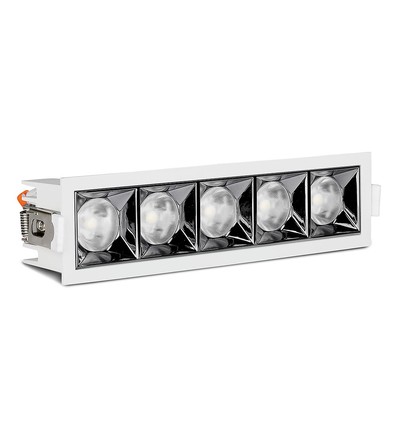 20W LED Einbaustrahler mit Samsung Chip, RA90 - 12°, 5700K, Ausschnitt: 20x4,5 cm, Maße: 20,7x5,4 cm