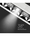 20W rechteckiger LED Einbaustrahler, RA90 - Samsung LED Chip, weiß, Ausschnitt: 200x45 mm, 5700K