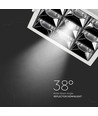 36W Quadratisches LED Einbaupanel, Samsung Chip - RA90, 2880lm, Ausschnitt: 120x120mm, 38 Grad