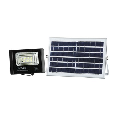 25W Solara LED Fluter mit Solarzelle - 550lm, IP65, schwarz, inkl. Fernbedienung und Solarpanel
