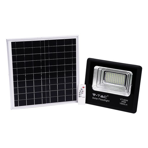 20W Solar LED Fluter - 1650lm, IP65, 6000K, schwarz, inkl. Solarpanel und Fernbedienung