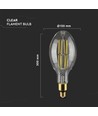 E27 24W LED ED120 Filament Leuchtmittel - 160lm/W, 4000lm, Klarglas, 6400K, Ø12cm, Höhe 30cm