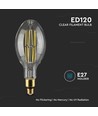 E27 24W LED ED120 Filament Leuchtmittel - 160lm/W, 4000lm, Klarglas, 6400K, Ø12cm, Höhe 30cm