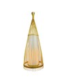 Stehlampe aus Holz mit Rattanschirm, E27 Fassung - Ø45cm, Höhe: 150cm, 1,8m Kabel, ohne Leuchtmittel