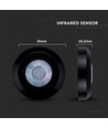 360° PIR Infrarot-Deckensensor - Schwarz, Aufputz, max. 200W LED, IP20, Reichweite 8m