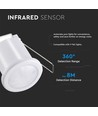 PIR Decken-Einbausensor, 360° - Weiß, 400W LED, 8m Reichweite, IP20
