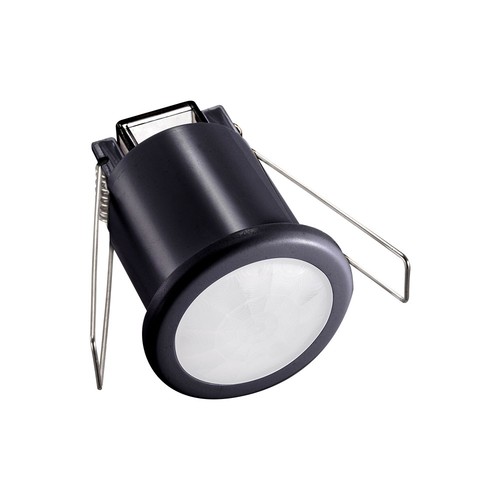 PIR Decken-Einbausensor Ø4cm, 360° - Schwarz, IP20, Erfassungsbereich bis 8m, Lochausschnitt: Ø4cm