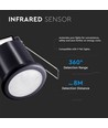 PIR Decken-Einbausensor Ø4cm, 360° - Schwarz, IP20, Erfassungsbereich bis 8m, Lochausschnitt: Ø4cm