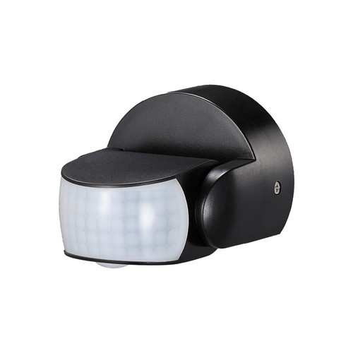 Infrarot-Bewegungsmelder - IP65 Außenbereich, schwarz, 180°/360° Erfassung, max. 600W LED