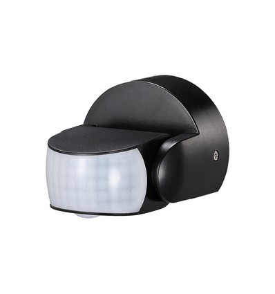 Infrarot-Bewegungsmelder - IP65 Außenbereich, schwarz, 180°/360° Erfassung, max. 600W LED