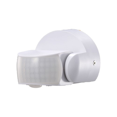 Infrarot Bewegungsmelder, weiß - IP65, 180°/360°, max 600W LED, Reichweite 12m, Außen/Innen
