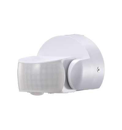 Infrarot Bewegungsmelder, weiß - IP65, 180°/360°, max 600W LED, Reichweite 12m, Außen/Innen