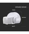 Infrarot Bewegungsmelder, weiß - IP65, 180°/360°, max 600W LED, Reichweite 12m, Außen/Innen