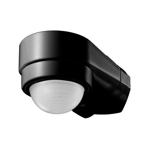 Sensor für Hausecke, schwarz, Bewegungssensor - verstellbar, Eckmontage, IP65 (max: 600W LED)