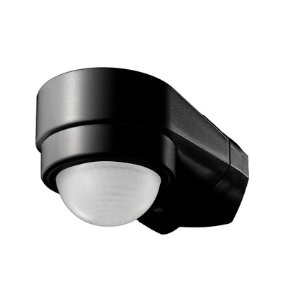 Sensor für Hausecke, schwarz, Bewegungssensor - verstellbar, Eckmontage, IP65 (max: 600W LED)