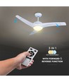 35W LED-Deckenventilator - RF-Steuerung, 3 Flügel, DC-Motor, Weiß