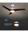 35W LED-Deckenventilator - RF-Steuerung, 3 Flügel, DC-Motor, Braun
