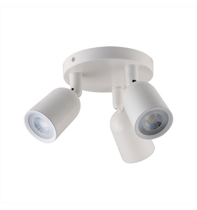 3x GU10 Wand/Deckenstrahler - Rund, weiß, IP20 Innen, ohne Leuchtmittel
