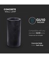 GU10 Beton-Wandleuchte mit Up/Down Licht - Rund, dunkelgrau, IP20 Innen, ohne Leuchtmittel